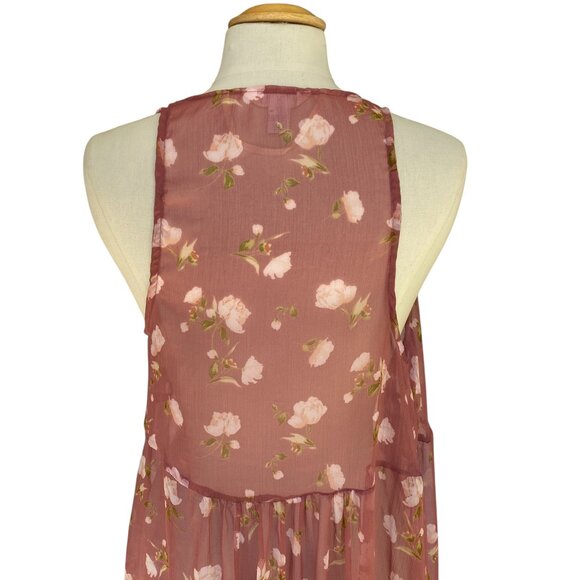 Lauren Conrad Sheer Floral Duster Kimono Cover-up Cottagecore Boho Hippie-OS - Picture 10 of 11